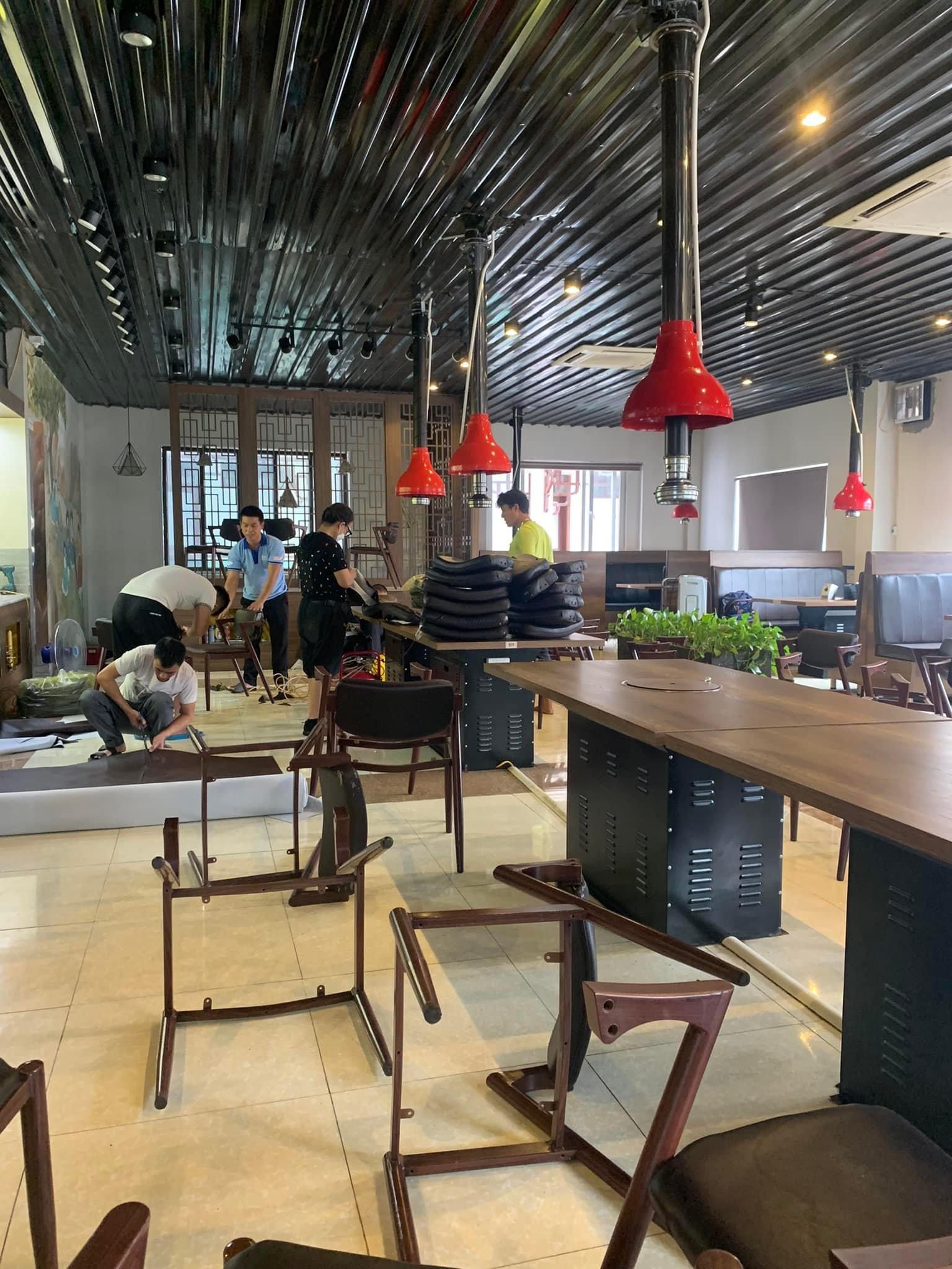 Bọc lại áo ghế nhà hàng ở Bắc Giang